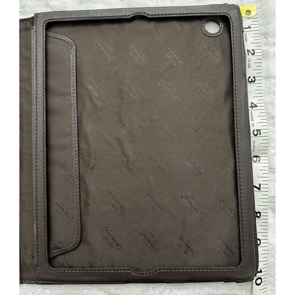 Coach Varick Nylon iPad Case Dark Blue Brown Cover Stand F61815 - Picture 9 of 9